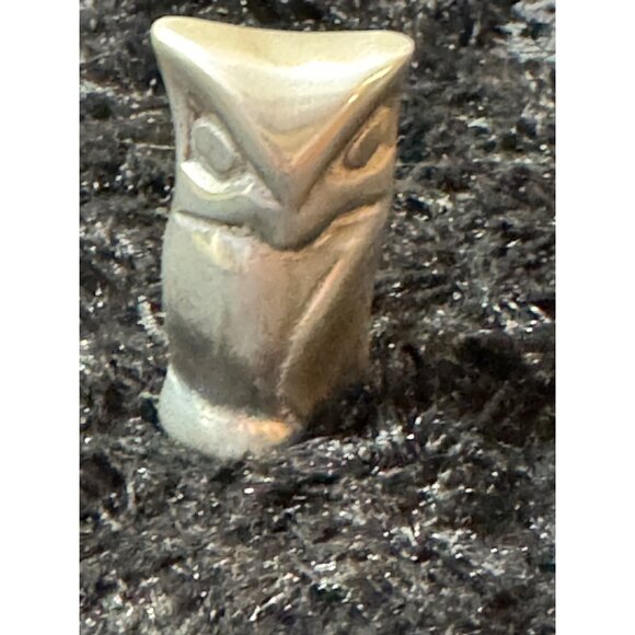 Handcrafted Pewter Owl Figurine Signed & Dated - Picture 2 of 6